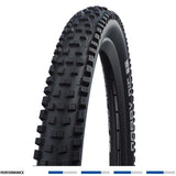 Schwalbe Nobby Nic Addix Performance Twinskin MTB tire for e-bikes, showing the tread pattern and sidewall details.
