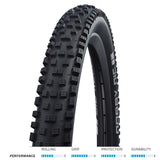 Schwalbe Nobby Nic Addix Performance folding MTB tire designed for E-Bikes, suitable for mountain biking and off-road riding.