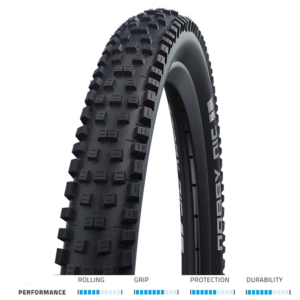 Schwalbe Nobby Nic Addix Performance folding mountain bike tire designed for e-bikes, suitable for speeds up to 25kph, with rugged tread.