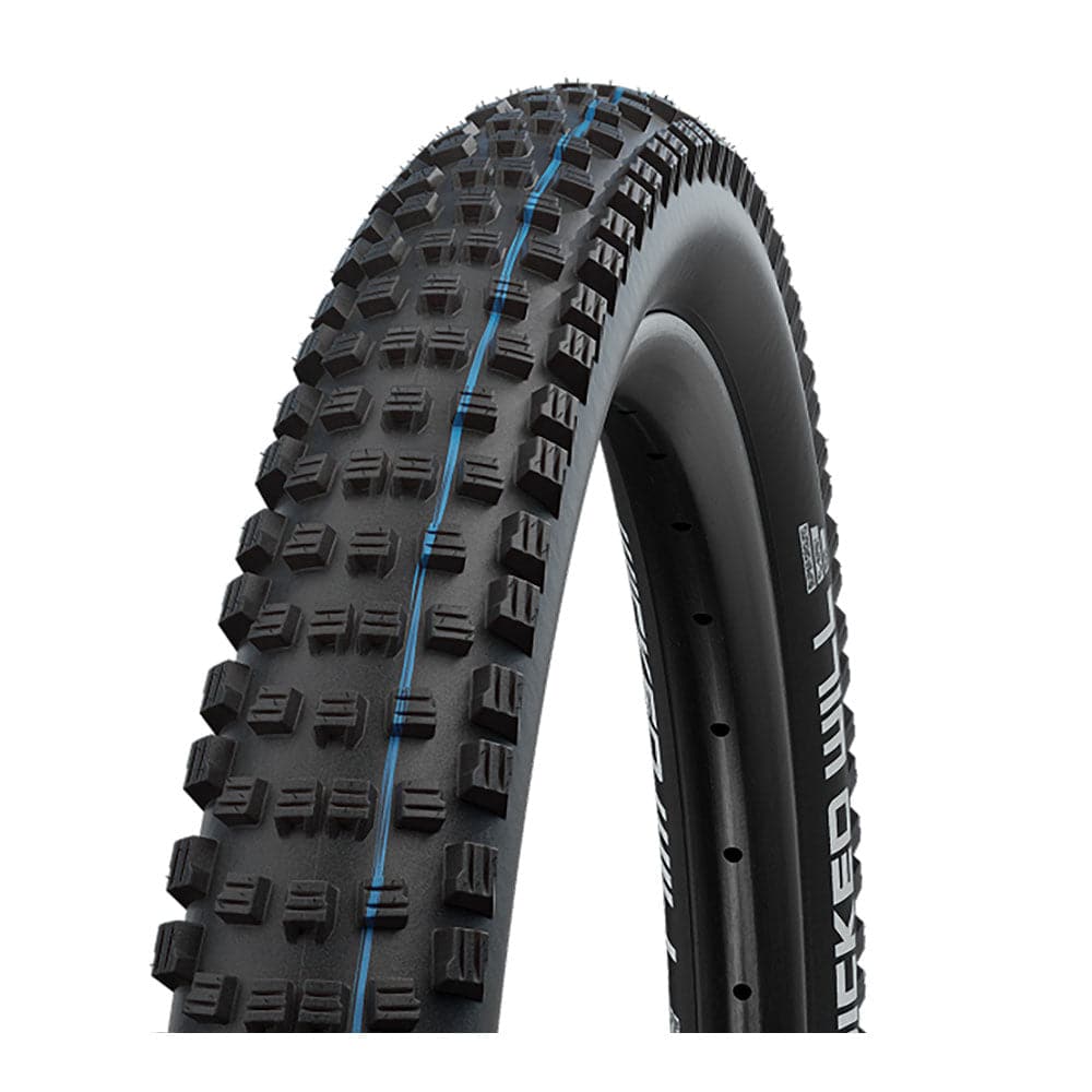 Schwalbe Wicked Will Addix Performance MTB tyre for XC and Enduro trails, showing tread pattern and sidewall details.