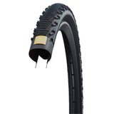 Schwalbe Cx Comp tyre with K-Guard puncture protection and LiteSkin sidewalls, showcasing its tread pattern and sidewall design.