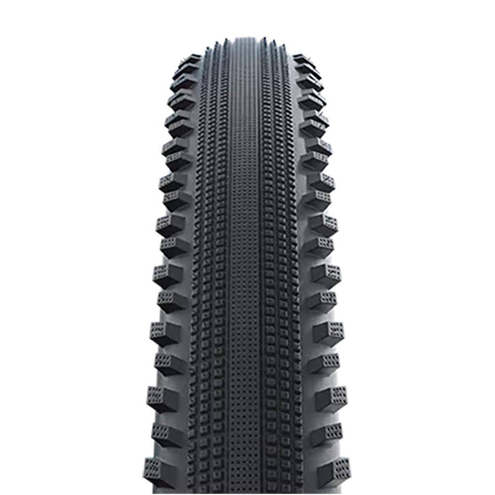 Schwalbe Hurricane Addix Performance E-Bike Tyre showing tread pattern and sidewall for fast, durable, quiet riding.