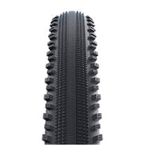 Schwalbe Hurricane Addix Performance E-Bike Tyre showing tread pattern and sidewall for fast, durable, quiet riding.