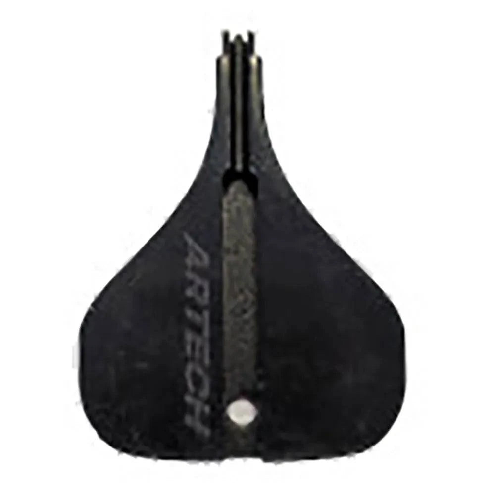 Scope Cycling ARTECH black spoke key tool for precise wheel maintenance, shown on a workshop workbench.