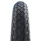 Schwalbe Green Marathon bike tire with puncture protection, eco-friendly design, suitable for bikes and e-bikes, close-up view.
