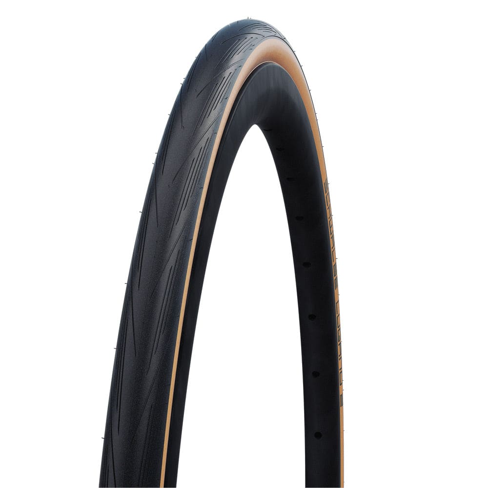 Schwalbe Lugano II road tyre with K-Guard puncture protection and silica compound for durability and performance.