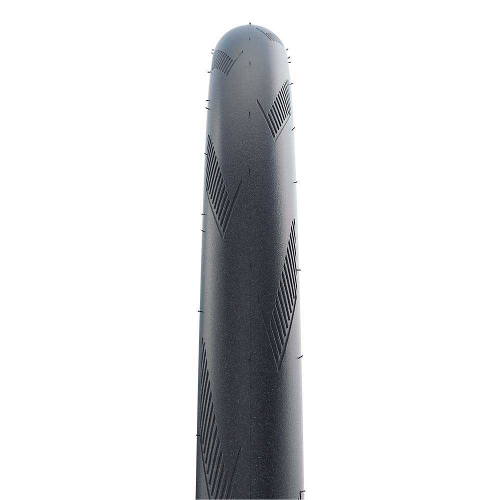 Schwalbe One Performance Raceguard tubeless easy e-bike ready 700x25 tire, showing tread pattern and sidewall details.
