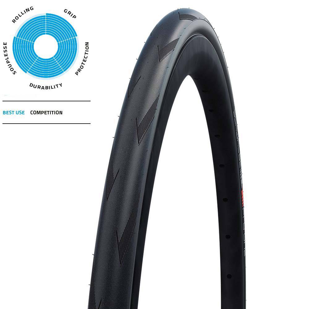 Schwalbe Pro One Evo Super Race folding tubeless road tyre with easy tube type for high-performance cycling.