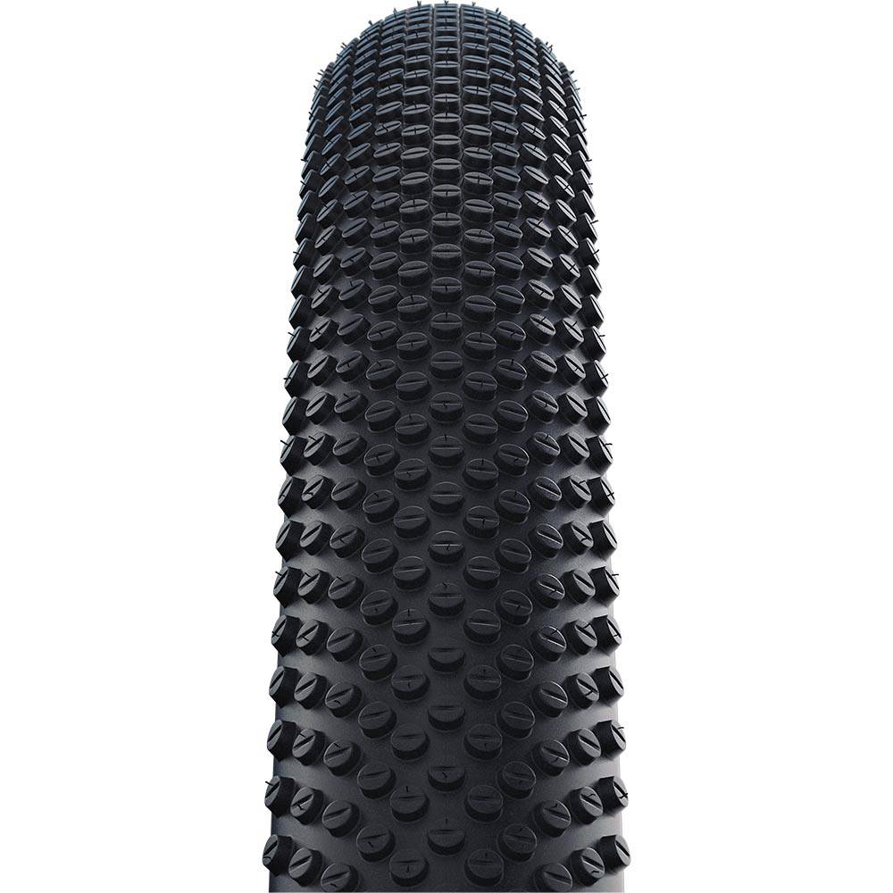 Schwalbe G-One Allround Addix RaceGuard gravel and e-bike tire with folding design, suitable for bikes up to 25kph, close-up view