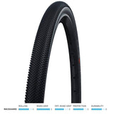 Schwalbe G-One Allround Addix RaceGuard gravel and e-bike tyre with folding design, suitable for gravel riding and e-bikes up to 25kph.