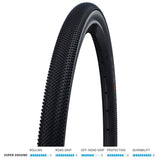 Schwalbe G-One Allround Evo Super Ground TLE tubeless-ready gravel and road bike tire mounted on a bike wheel.