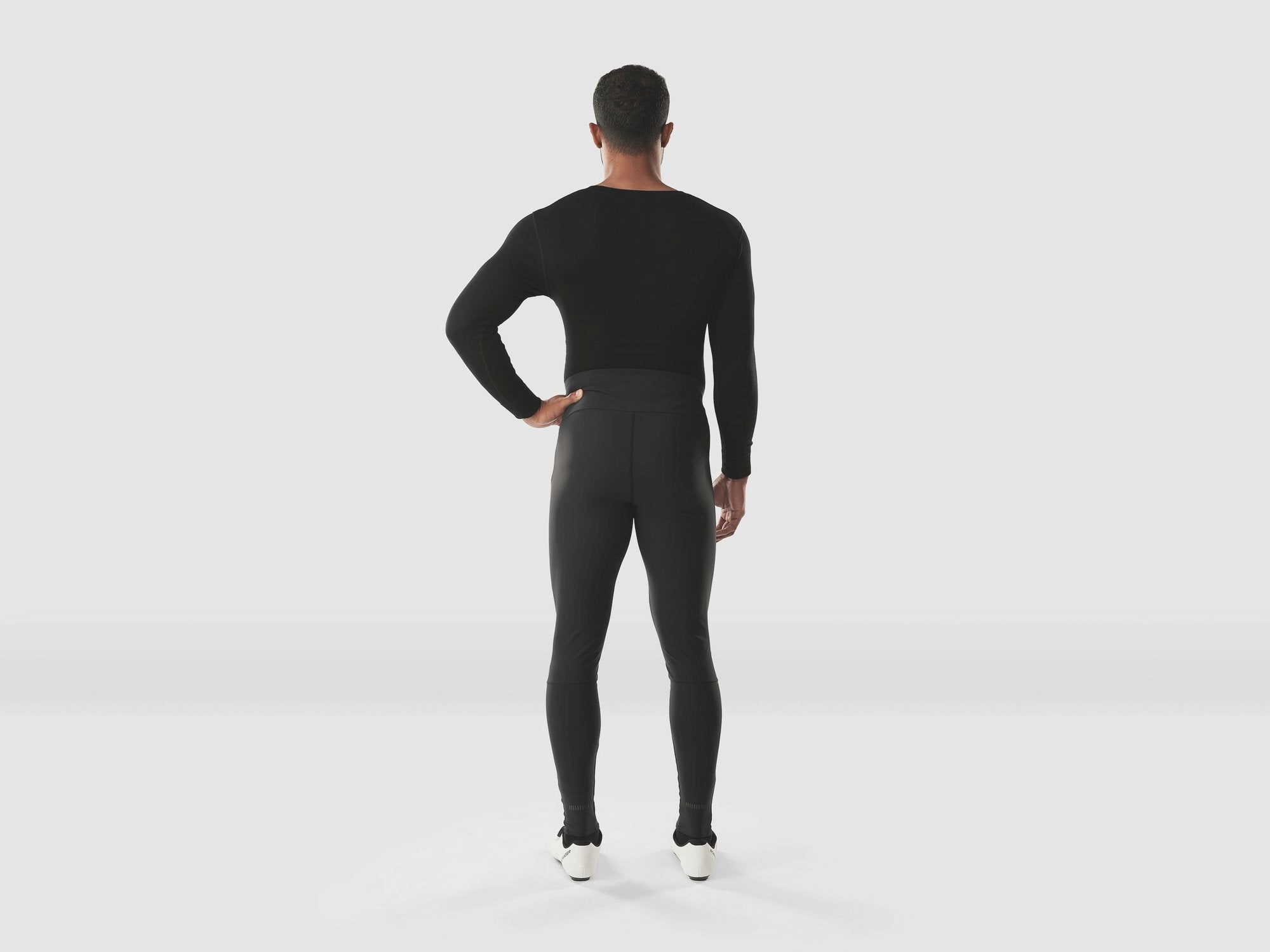 Trek Circuit Thermal Unpadded Cycling Tights in black, fitted long cycling gear designed for warmth and performance.