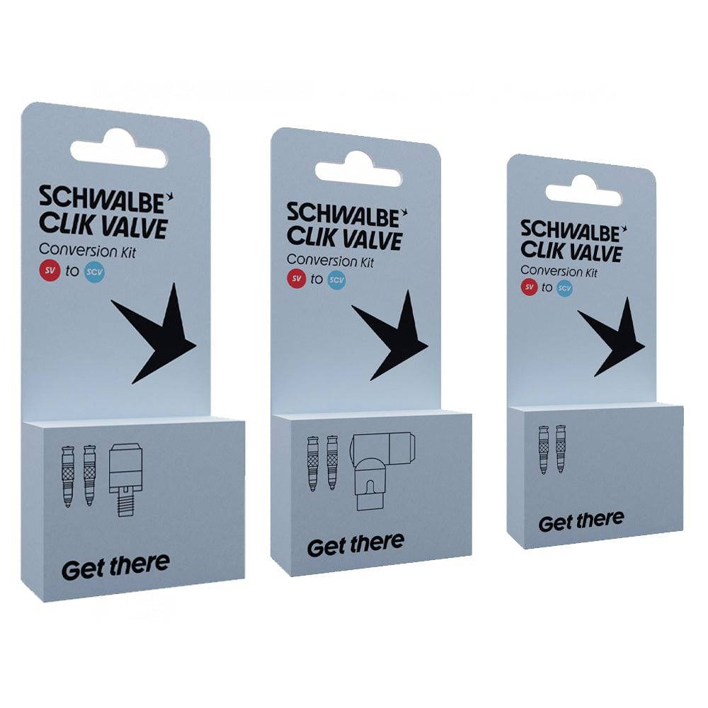 Schwalbe Clik Valve Presta to SCV Retail Pack of 25