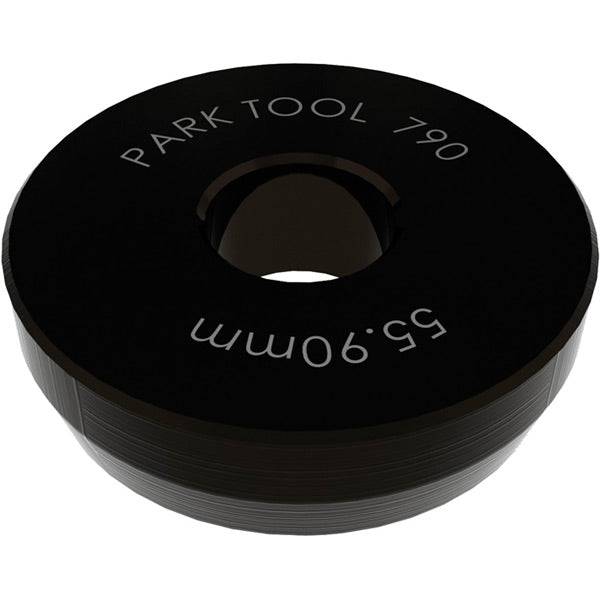 Park Tool 790-Pilot headset facing alignment tool for HTR-1, 55.90mm, used in bike workshop for precise headset maintenance.