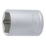 UNIOR 1/4-inch chrome vanadium steel workshop socket, ISO standard, durable tool for automotive and mechanical tasks.