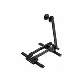 Topeak Line Up II black folding bike stand with locking mechanism for 20-29 inch wheels, designed for bicycle accessories.