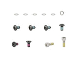 Trek Fetch+ 4 battery assembly hardware kit in black, e-bike replacement components with screws and brackets visible.