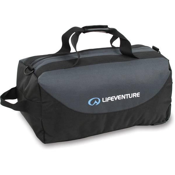Large Lifeventure Expedition wheeled duffle bag, 120L capacity, with sturdy wheels and durable fabric for travel and outdoor adventures.