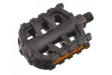 Black System EX J250 Junior bike pedals with durable boron spindle, standard fit, designed for reliable cycling performance.