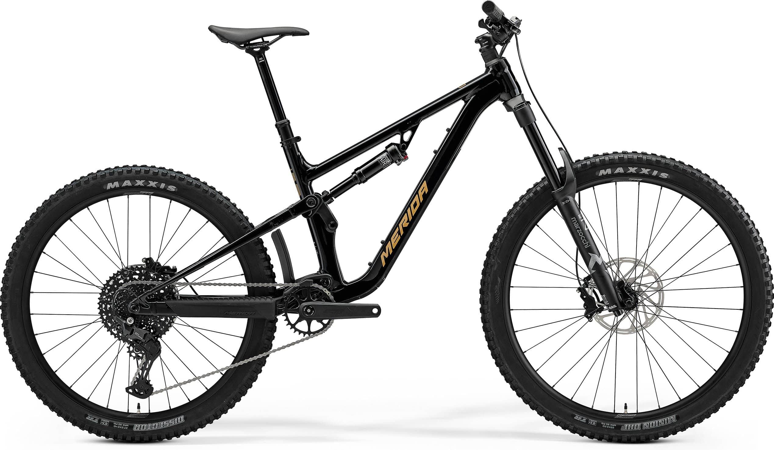 Merida One-Sixty 400 MY26 full suspension mountain bike with Shimano CUES U6000 GS drivetrain and Marzocchi suspension.