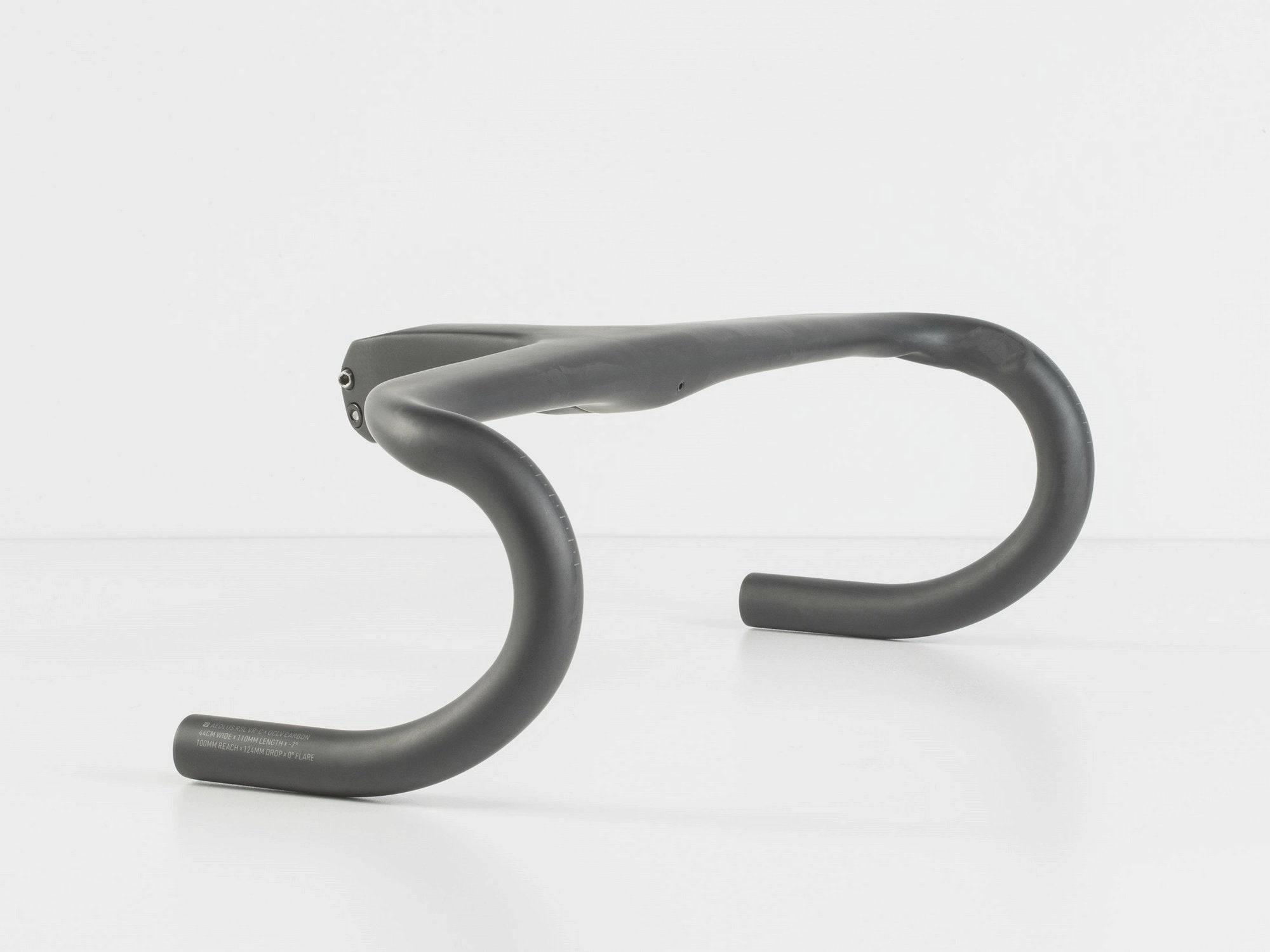 Bontrager Aeolus RSL VR-C road handlebar and stem combo with aerodynamic design, shown on a white background.