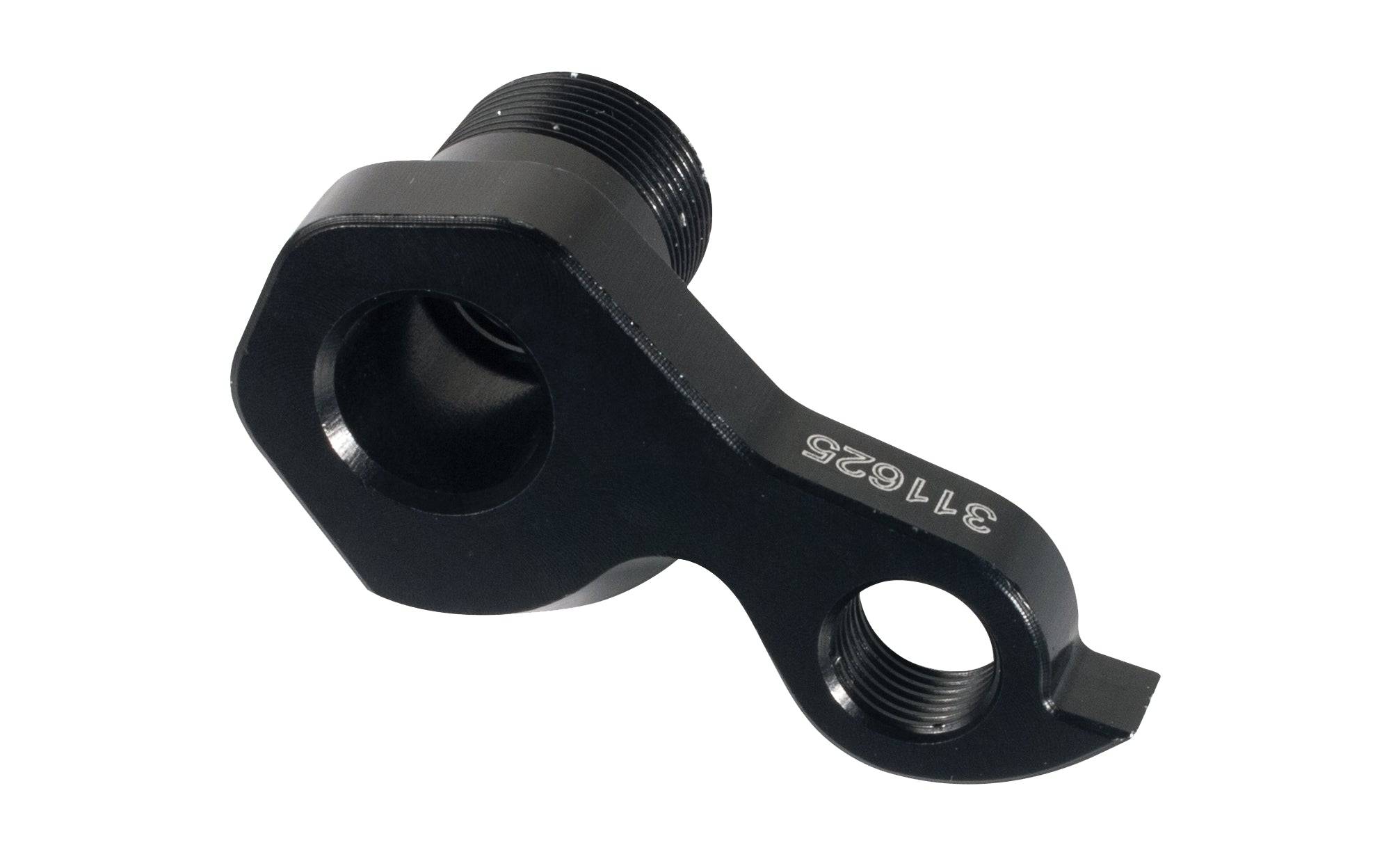 Trek ABP Convert rear derailleur hanger with 150x12 mm thru axle, black drive side, bicycle component for mountain bikes.