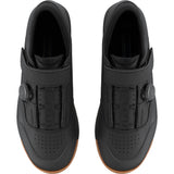 Shimano GE9 mountain bike shoes with BOA Fit System and SPD cleats, black and gray athletic cycling footwear.