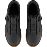 Shimano GF8 gravel riding shoes with BOA Fit System and SPD compatibility, shown in black with secure closure and rugged sole.