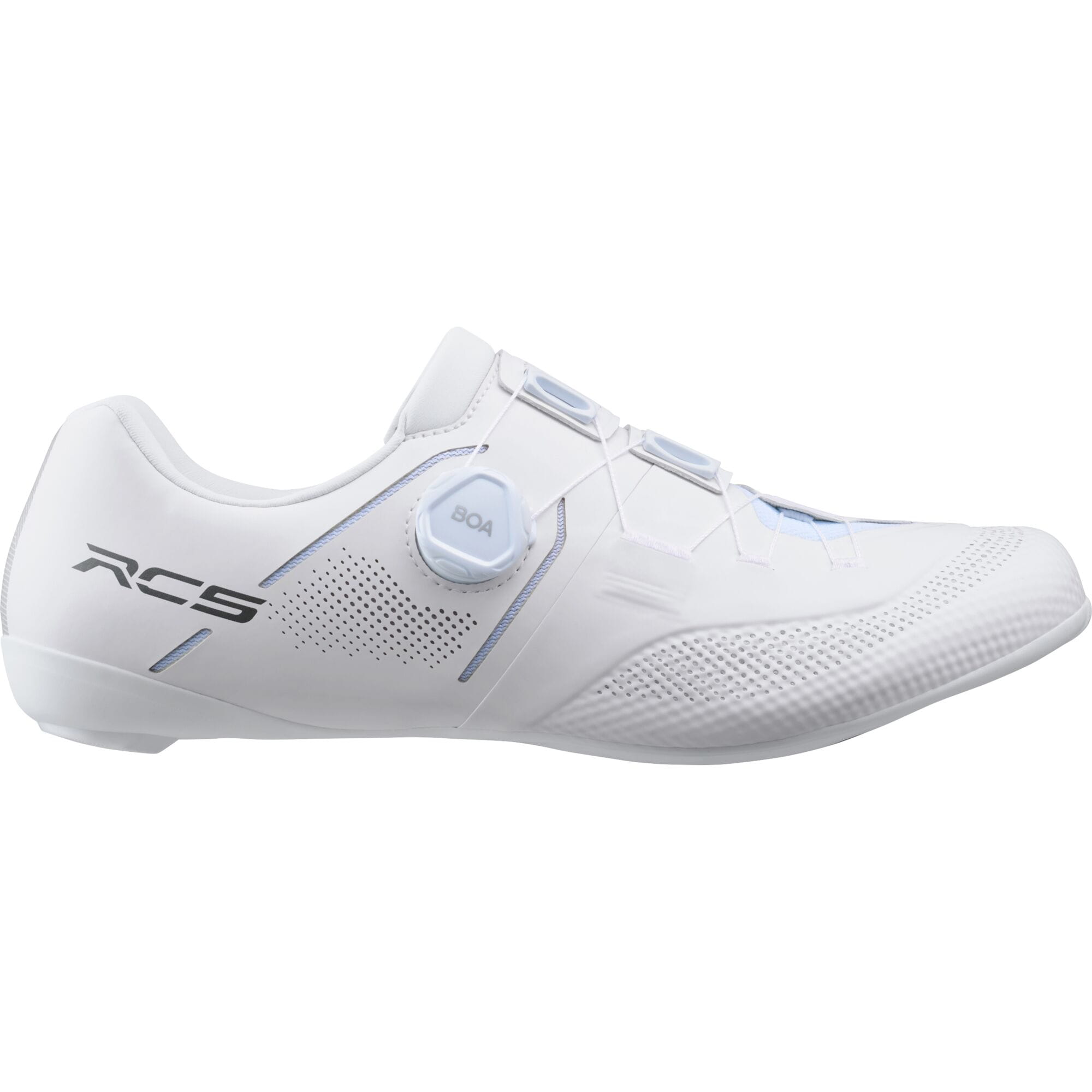 Shimano RC5 Road Cycling Shoes with BOA Fit System and carbon midsole, shown in a close-up view.