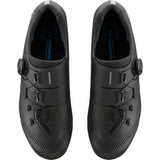 Shimano RC5 Road Cycling Shoes with BOA Fit System and carbon midsole, shown in a sleek black design.