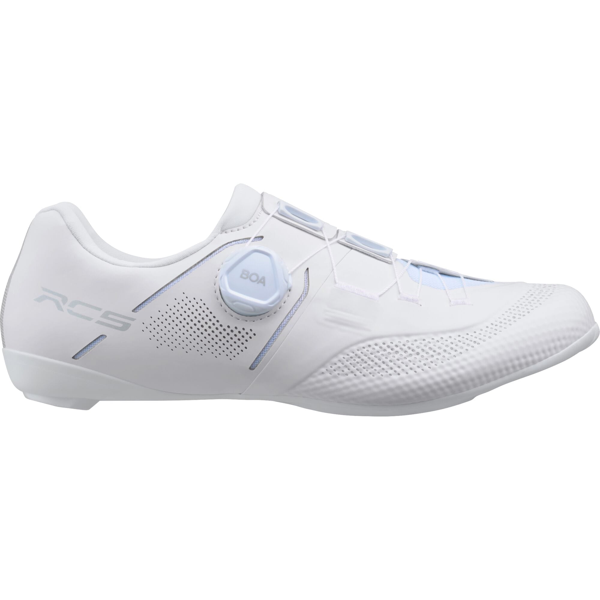 Shimano RC5W women's road cycling shoes with BOA Fit System, featuring sleek design and breathable materials.
