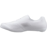 Shimano RC5W women's road cycling shoes with BOA Fit System, white and black, featuring sleek design and secure closure.