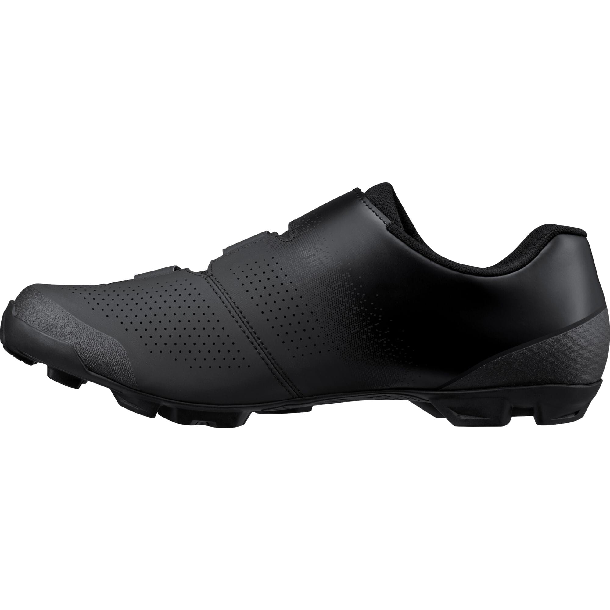 Shimano XC1 mountain bike shoes SPD compatible with grip and comfort, shown in black with sleek design and secure laces