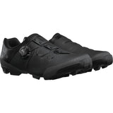 Shimano XC3 mountain bike shoes with BOA fit system and SPD compatibility, shown in black with rugged outsole and secure closure.