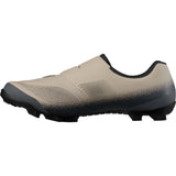 Shimano XC5 mountain bike shoes with BOA Fit System and carbon fiber midsole, shown from the front on a white background.