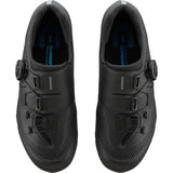 Shimano XC5W women's MTB cycling shoes with BOA Fit System, black and white, designed for off-road mountain biking.