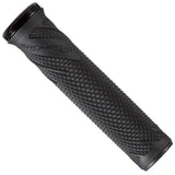 Lizard Skins Wasatch single-clamp lock-on MTB and BMX handlebar grips in black, showing textured rubber surface for better grip.
