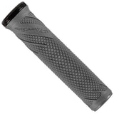 Lizard Skins Wasatch single-clamp lock-on MTB and BMX handlebar grips in gray, featuring textured surface for grip and control.