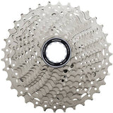 Shimano 105 CS-HG700 11-speed road bike cassette with 11-34T gear range and Hyperglide EV technology, shown on the component.