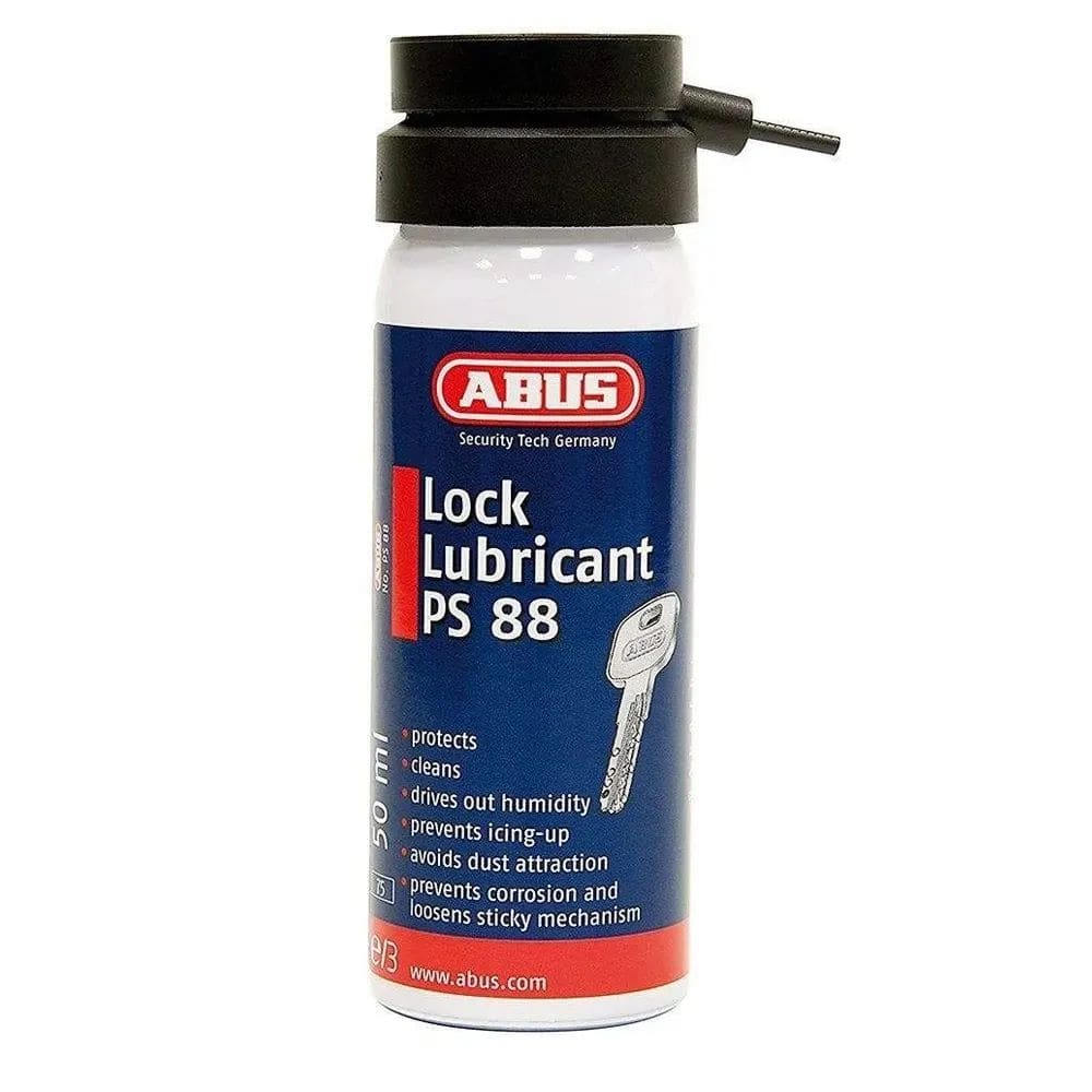 ABUS PS88 lock maintenance spray bottle, lubricant and corrosion protection for padlocks and locking mechanisms.