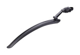 BBB BFD-04 RoadCatcher II road bike fender with RingFix quick release system, shown attached to a road bike for mud protection.