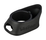 Vision Metron 5D/6D adapter and cable guide for SMR system on non-ACR handlebars, displayed with components on a black background.