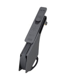 Trek 2022 Speed Concept SLR black downtube storage door assembly for bike, close-up of component on racing bicycle.