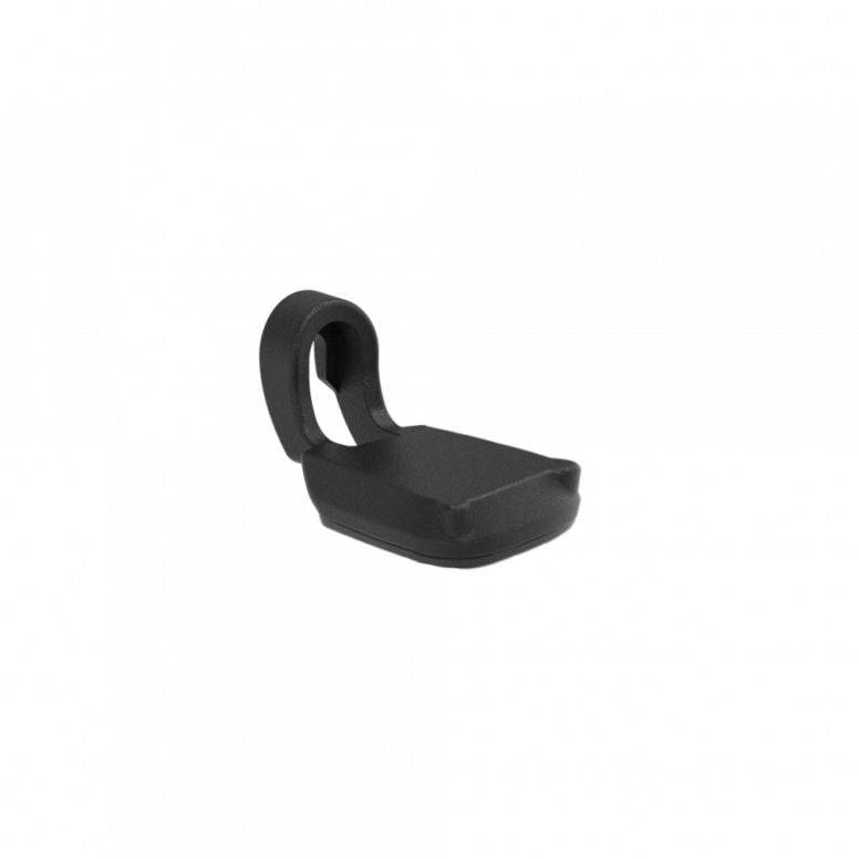 Topeak Ninja+ cage mount in black for Apple AirTag, a secure bike accessory mounted on a bicycle frame for tracking.