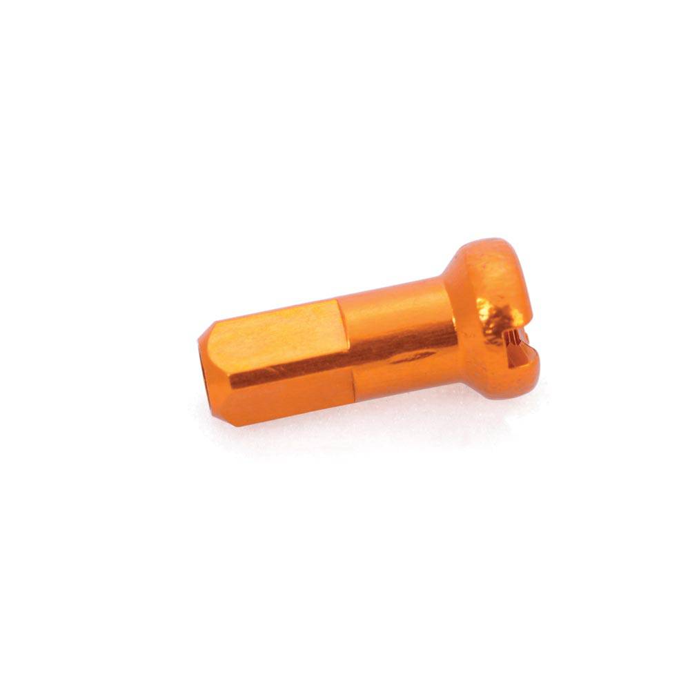 Halo Alloy Nipples 12mm CNC 7075 aluminum spoke nipples pack of 50, close-up showing durable metal construction and threading.