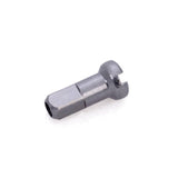 Halo Alloy Nipples 12mm CNC 7075 aluminum spoke nipples pack of 50, showing shiny metal spokes and threading details.