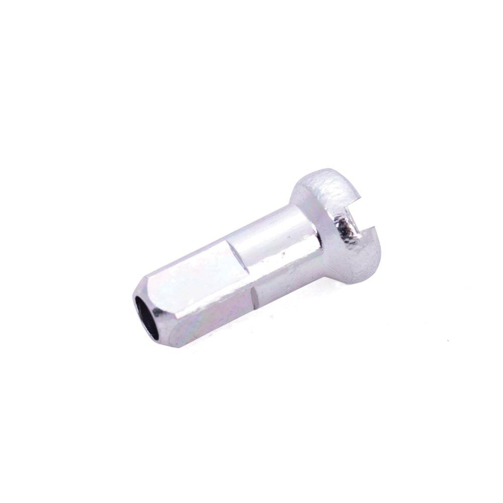 Halo Alloy Nipples 12mm CNC 7075 aluminum spoke nipples pack of 50, close-up of shiny silver bike wheel components.