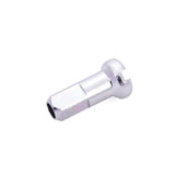 Halo Alloy Nipples 12mm CNC 7075 aluminum spoke nipples pack of 50, close-up of shiny silver bike wheel components.