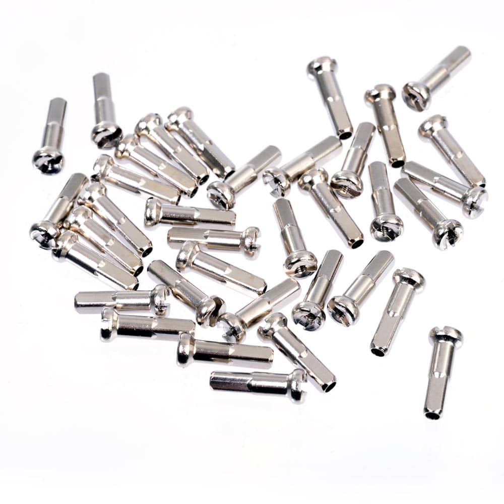 Halo XL Brass Nipples for deep section wheels, durable and corrosion resistant, shown in a pack of 100 components.
