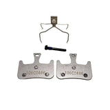 Hayes Dominion T2 semi-metallic brake pads for Dominion A2 bicycle, showing detailed view of the brake component.